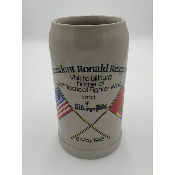 President Ronald Reagan's Visit to Bitburg Germany May 5th, 1985 Beer Stein. - Picture 1 of 7
